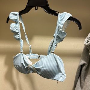 blue striped swim top